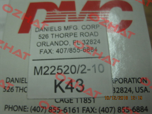 K43 Dmc Daniels Manufacturing Corporation