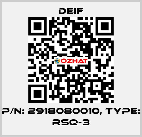 P/N: 2918080010, Type: RSQ-3 Deif