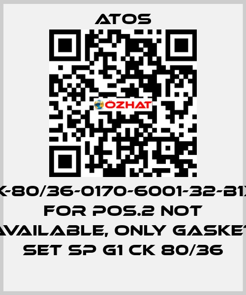 CK-80/36-0170-6001-32-B1X1 for Pos.2 not available, only gasket set SP G1 CK 80/36 Atos
