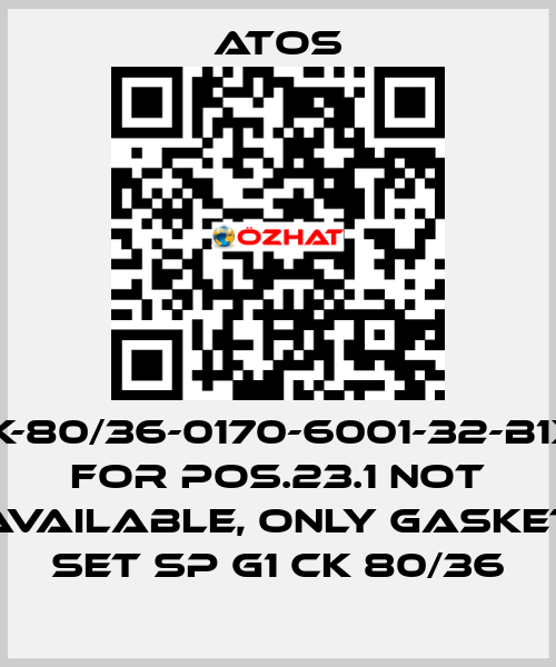 CK-80/36-0170-6001-32-B1X1 for Pos.23.1 not available, only gasket set SP G1 CK 80/36 Atos