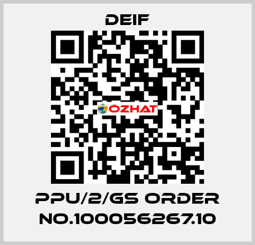 PPU/2/Gs ORDER No.100056267.10 Deif