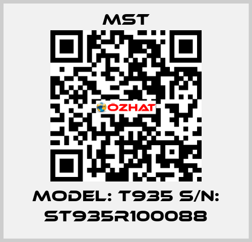 Model: T935 S/N: ST935R100088 MST