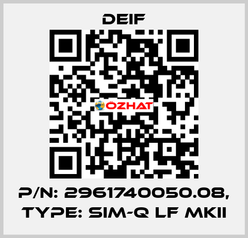 p/n: 2961740050.08, Type: SIM-Q LF MKII Deif