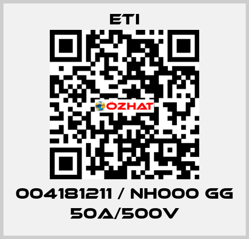 004181211 / NH000 gG 50A/500V Eti