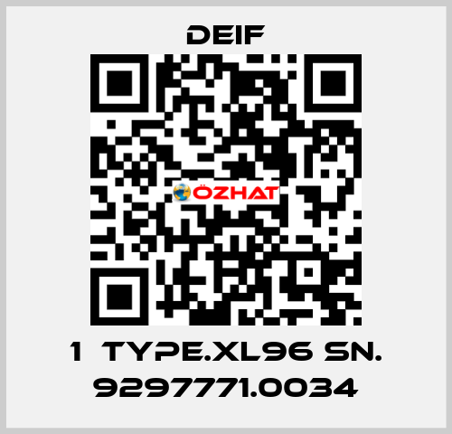 1  TYPE.XL96 SN. 9297771.0034 Deif