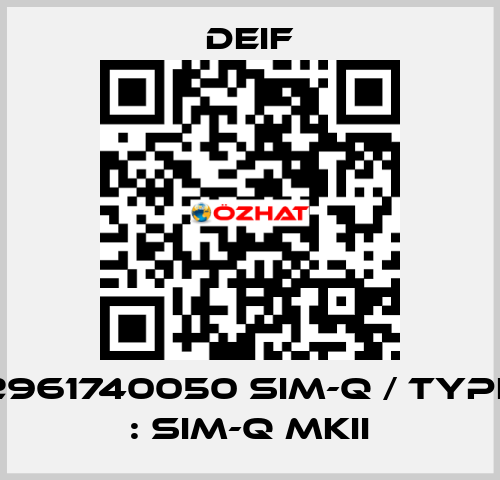 2961740050 SIM-Q / Type : SIM-Q MKII Deif