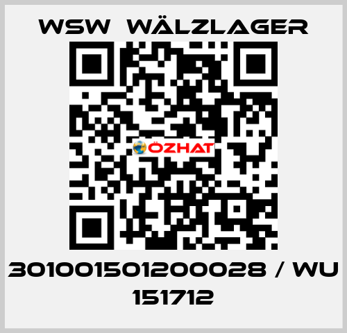 301001501200028 / WU 151712 WSW  Wälzlager