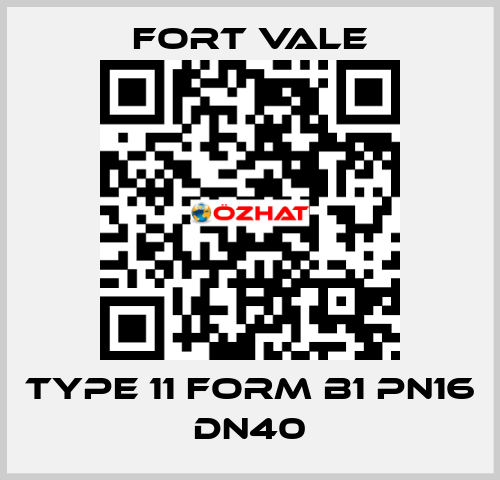 Type 11 Form B1 PN16 DN40 Fort Vale