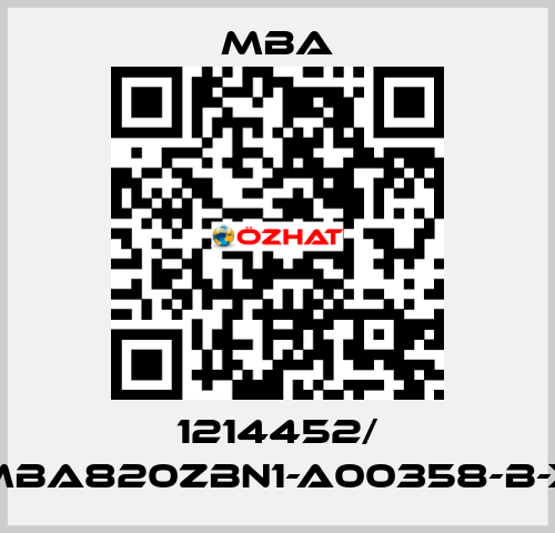 1214452/ MBA820ZBN1-A00358-B-X MBA