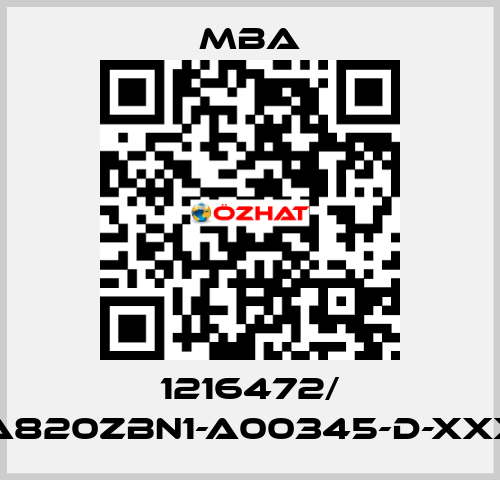 1216472/ MBA820ZBN1-A00345-D-XXXXX MBA