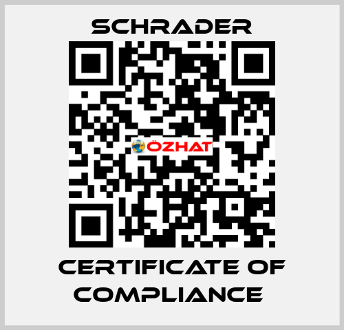 Certificate of Compliance  Schrader