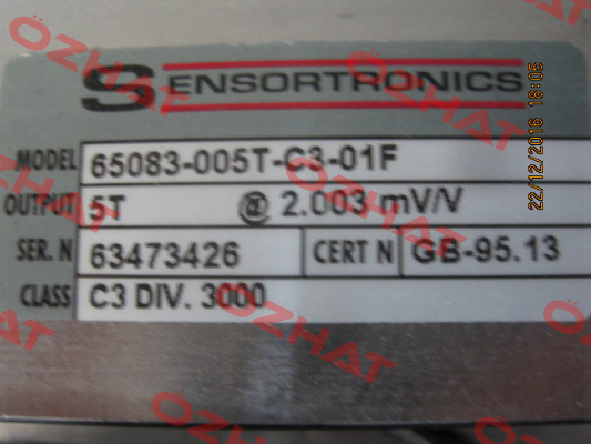 65083-CS-5000kg- 3124M Sensortronics