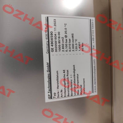 Nr. 1005-9516-00 Type GE 0490x0590 mm Brilex