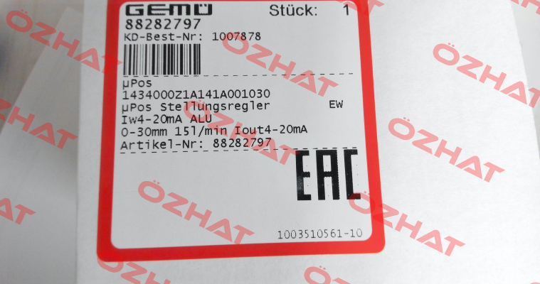 1434000Z1A141A001030 / 88282797 Gemü