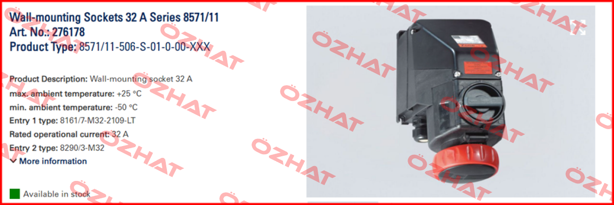 Artl. No.: 276178 Type: 8571/11-506-S-01-0-00-XXX Stahl