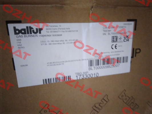 TBG 35 P code 17330010 Baltur