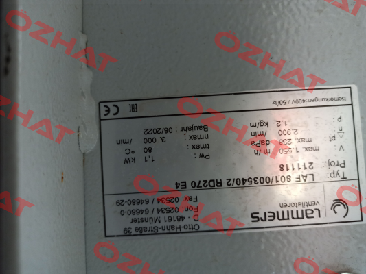 LAF 801/003540/2 RD720 E4 Lammers