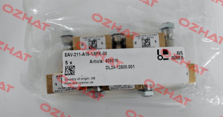 P/N: 605010 Type: EAV-211-A15-1/8FK-00 Avs Römer