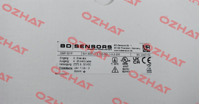 DMP 331 P / 501-6001-1-3-100-C61-1-0-2-205 Bd Sensors
