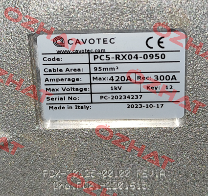 plug for PC5-RX04-0950 Cavotec