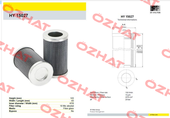 HY 15027 SF FILTER