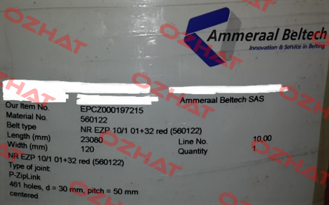 NR EZP 10/1 01+32 rot (560122)  Ammeraal Beltech