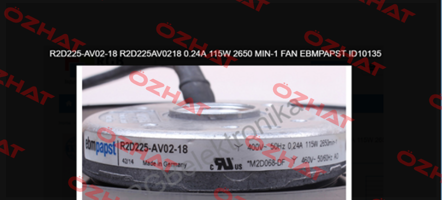 Art. Nr. 0000103053 , type R2D225  EBM Papst