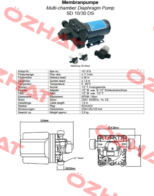 SD 10/30 DS / 101 610 Flojet Pump