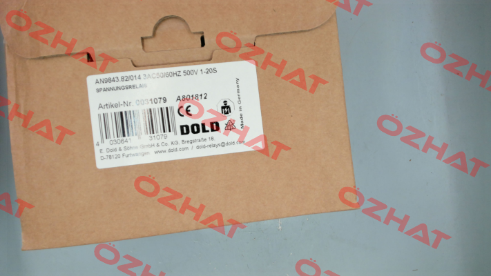 p/n: 0031079, Type: AN9843.82/014 3AC50/60HZ 500V 1-20S Dold