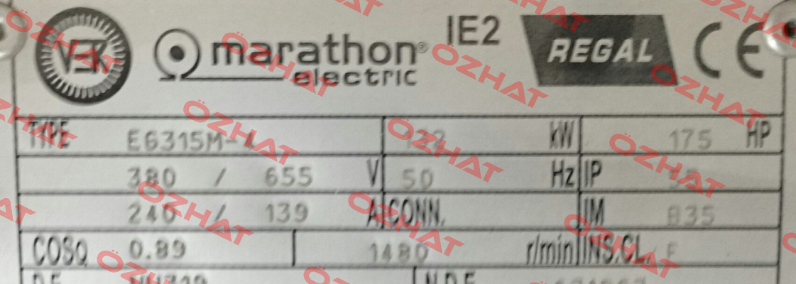 E6315M-4 obsolete, replaced by HJN315M-4  Marathon (Regal)