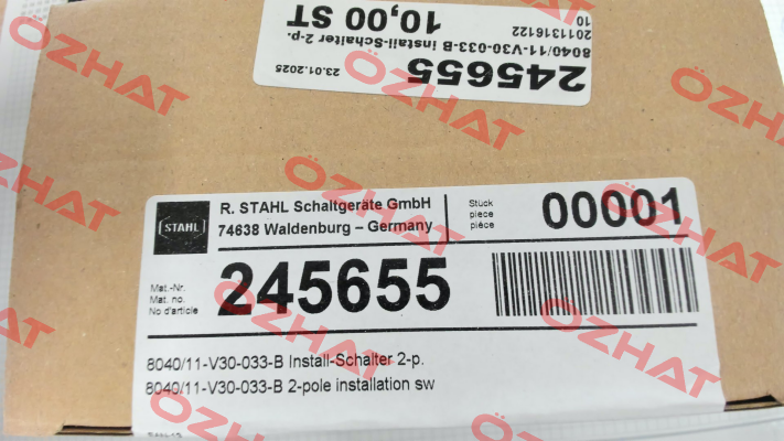 P/N: 245655, Type: 8040/11-V30-033-B Stahl