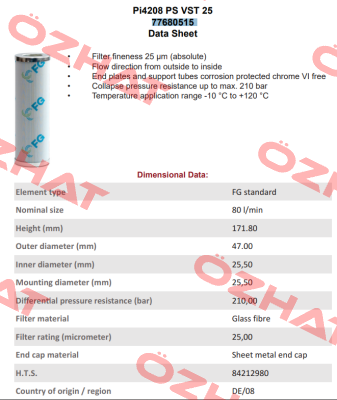 77680515 / PI4208PSVST25 MAHLE