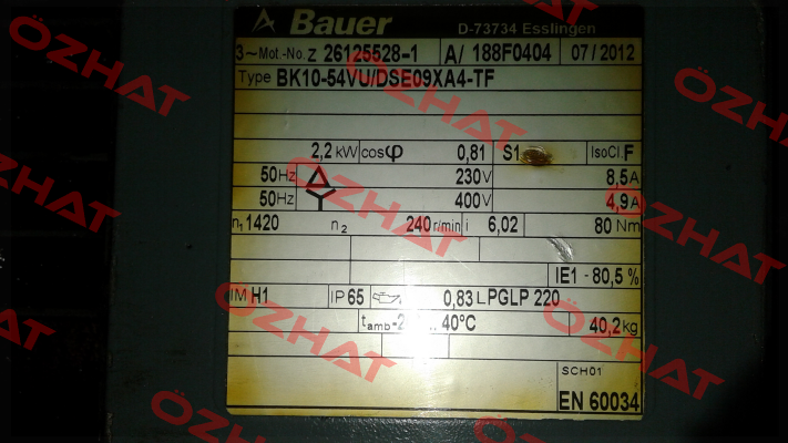 BK10-54VU/DSE09XA4-TF  Bauer