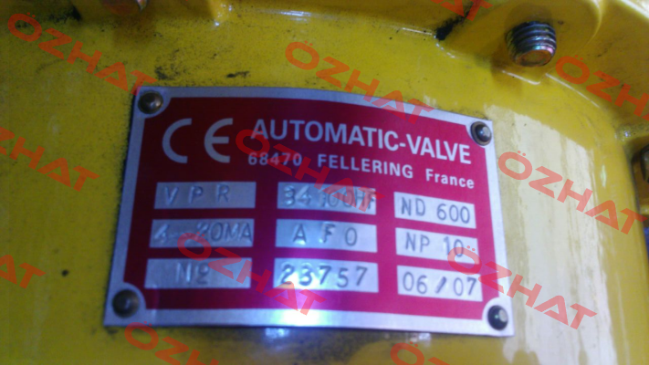 Control valve VPR 34100 HF - DN600 PN10  Automatic Valve