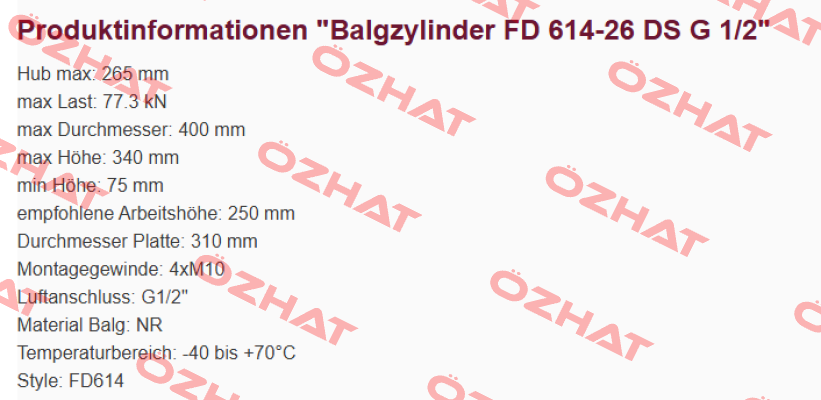FD 614-26 DS G1/2 Contitech