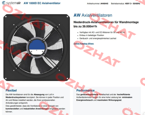 AW 1000D EC Axialventilator EBM Papst