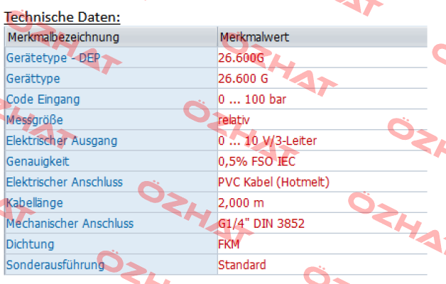 26.600G-1003-R-3-5-TM0-300-1-000 (OEM) Bd Sensors