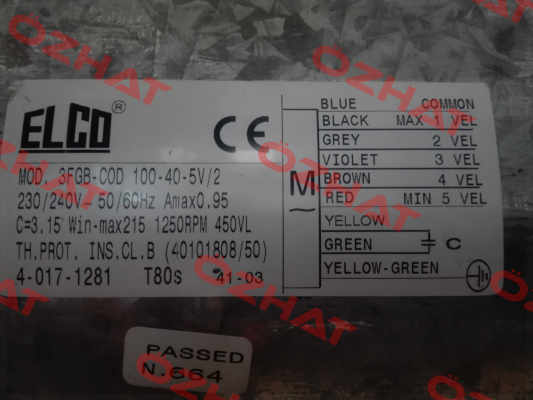 3FGB-COD 100-40-5V/2 OEM  Elco