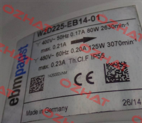 W2D255-EB14-01 80 W 400V - OEM   EBM Papst