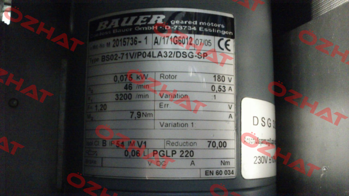 BS02-71 V/P04LA32/DSG-SP  Bauer