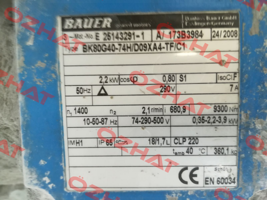 BK80G40-74H/D09XA4-TF/C1 Bauer