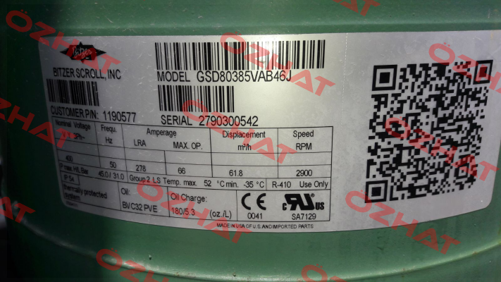 GSD 80385VAB46J  OEM  Bitzer
