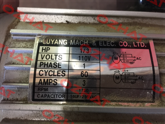 Gearmotor 1/3 HP for Interpack 2324-BB/3 Luyang Gear Motor