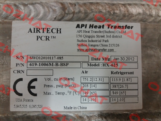 619-1006M-B-BSP API Airtech