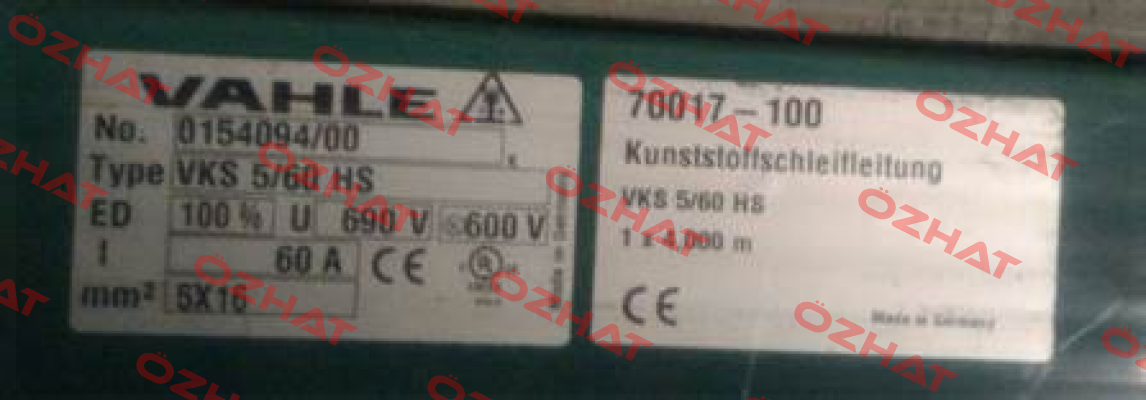 P/n: 0154094/00, Type: VKS5/63-4000HSA Vahle