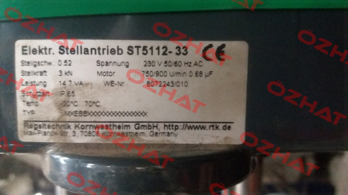 ST5112-33 obsolete, replaced by REact 30E-074 RTK Regeltechnik
