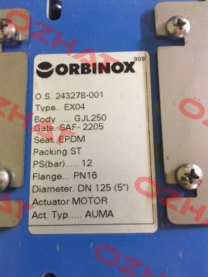 EPDM Sitzdichtung  Orbinox
