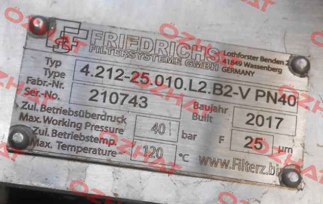 4.212-25.010.L2.B2-V PN40  Fluidtech