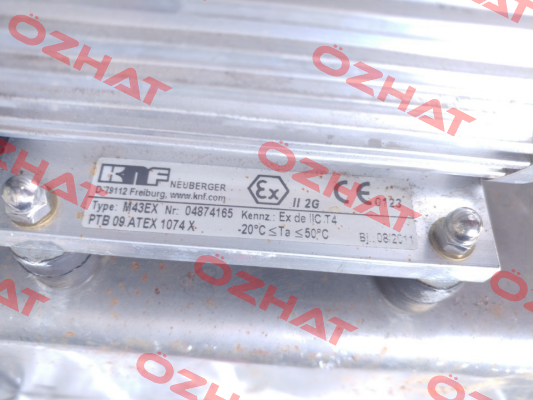 Type: M43EX Nr: 04874165 (PTB 09 ATEX 1074 X) KNF