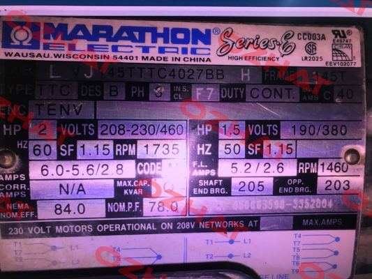 145TTTC4027BB obsolete, replaced by 145TTFC6027  Marathon (Regal)